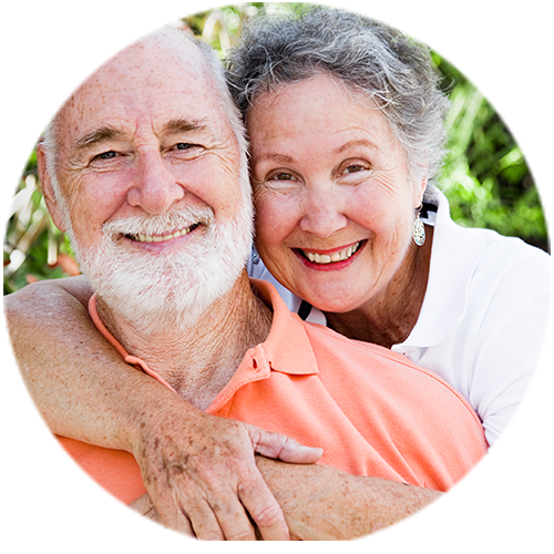 Happy mature couple smiling